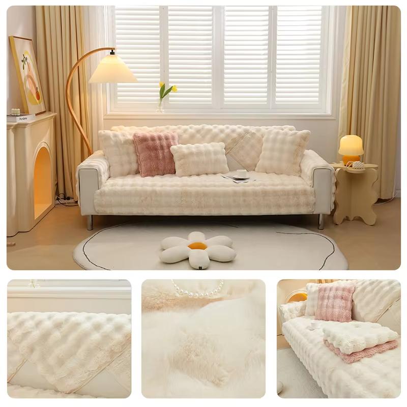 Warm Velvet Sofa Covers,Thick Plush Sofa Mat, Imitation Rabbit Fur Sofa Pad,Sofa Cushion For Winter, Sofa Cover For Living Room