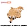 Handgefertigter gehäkelter Eichhörnchen-Untersetzer, Niedliche gestrickte Tier-Tassenunterlage, Hitzebeständige Tischdekoration, Geschenk für Zuhause und Büro