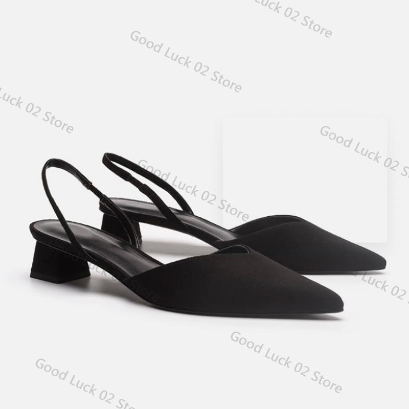 

Модная обувь для женщин Горячая распродажа Слингбэки Женские туфли на высоком каблуке С мелким вырезом Офисные и карьерные Сексуальные Слипоны Мысок Гладиаторские сандалии 35 чёрный