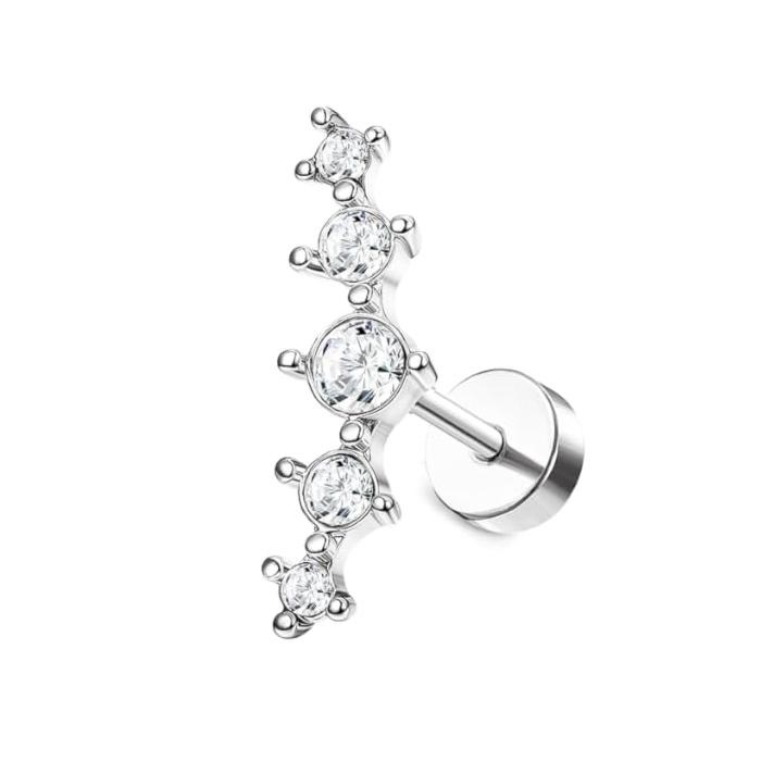Bobisty Surgical Steel Flat Back Earrings for Women Helix Stud Hoop Earrings Cartilage Earrings Tragus Helix Piercing Jewelry