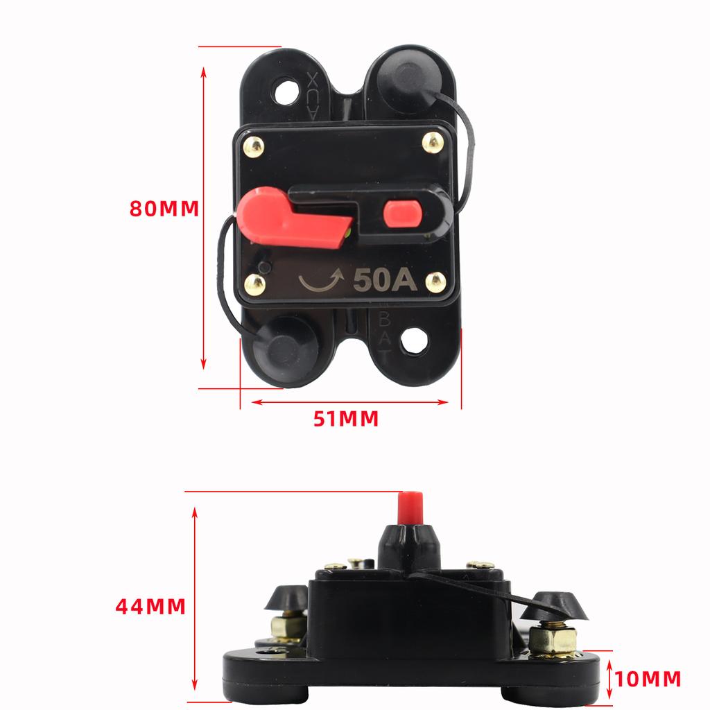 DC Circuit Breaker 50A 200A Reset 12V-24V Fuse Holder for Car Audio Amps Protection Solar System Inverter Replace Fuses Fuses4