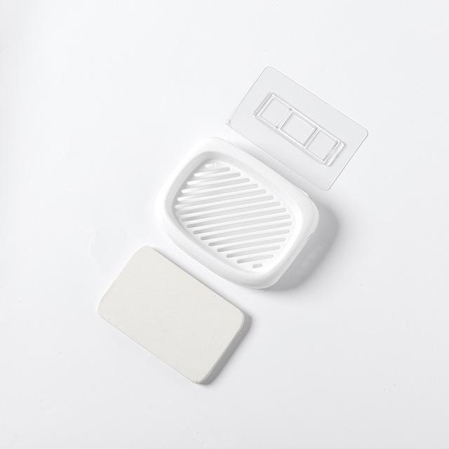 MENGNI Punch Free Soap Dish Wall Mounted Soap Dish Portable Soap Holder Bathroom Gadgets Soap Tray Holder Bathroom Accessories