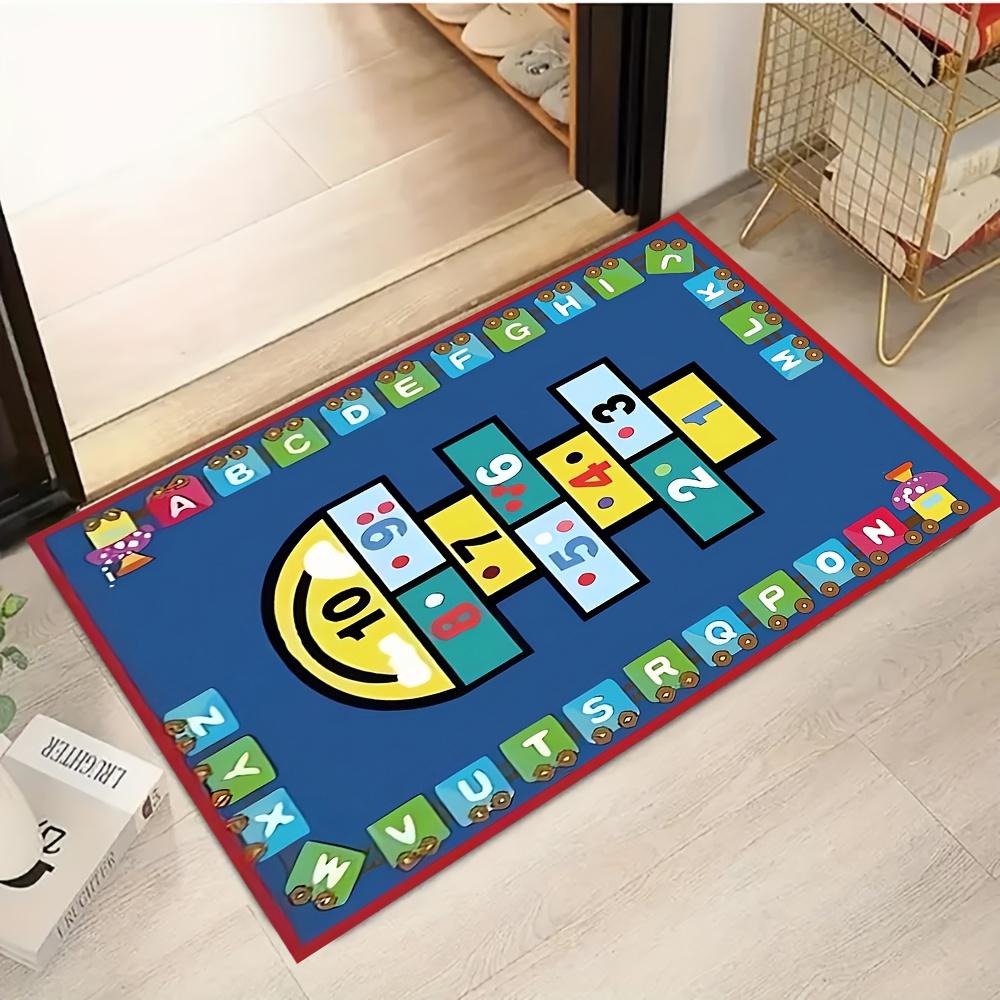 

Alphabet Train Door Mat – Colorful Letters, Numbers & Train Design, Playful Educational Entryway Mat for Kids’ Room, Playroom 40x60cm16x24in