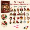 Decorative Christmas Art for Family Ornament Advent Calendar, Faux Diamond DIY Kit, Sparkling Ornaments Hanging Holiday Tree Mantel Decor Festive