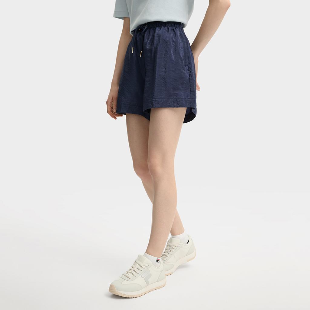 Fila Milano Series Casual Loose Solid Color Shorts Women Shorts Deep-Blue F11W535802FDB