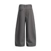 26001 American Trendy High Street Neutral Draped Old Money Style Button Fly Loose Tapered Casual Trousers