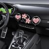 Pink Rhinestone Love Heart Flower Car Air Vent Perfume Clip Goddess Style Interior Ac Decoration Metal Solid Type 60g