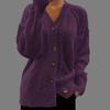 Autumn and Winter Solid Color V-neck Knitting Cardigan Coat Long Sleeve Women's Sweaters