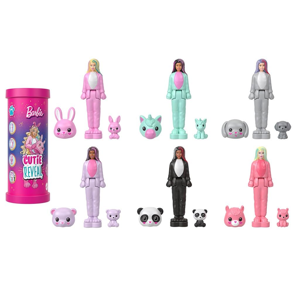 Barbie Mini Barbie Land Pachet Surpriză Drăguț Păpușă Căsuță de Păpuși Micro Păpuși pentru Copii de 6 Ani și Roz în Sus! Îmbracă-te, (HYM25)