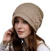Casual Solid Color Knitted Baggy Beanie Keep Warm Thickened Oversized Winter Hat Anti-Cold Unisex Beanies Women Girl