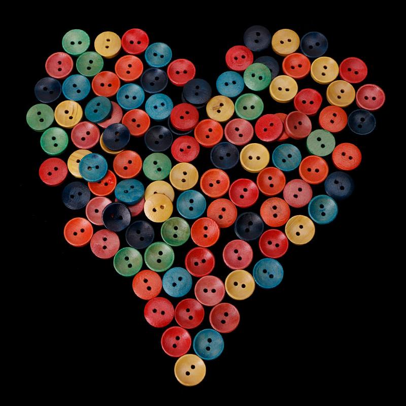 100Pcs Mixed Wood Wooden Buttons 2 Holes 15mm Sewing Scrapbooking DIY Craft