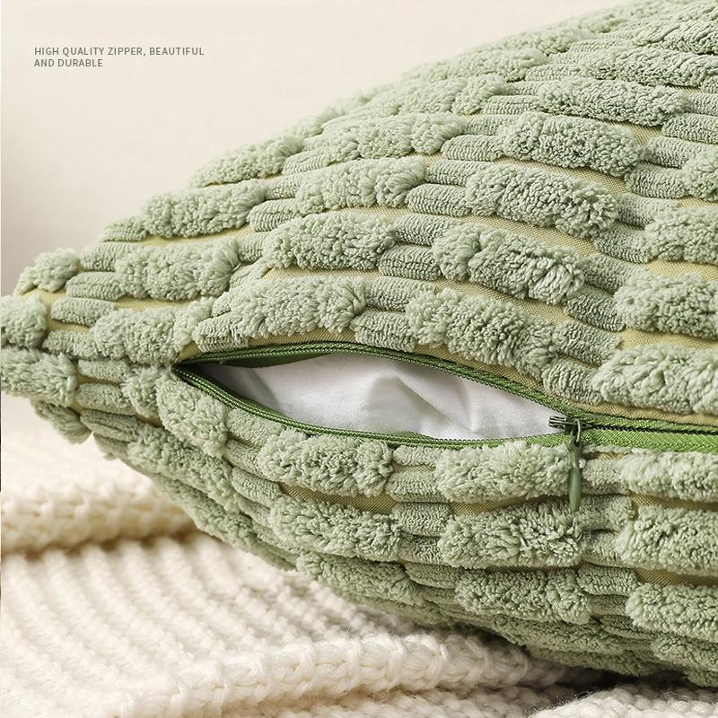 Crushed Velvet Corduroy Grain Cushion Covers 50cm/45cm/40cm Sofa Bed Square Décor Pillows