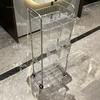 Transparent Removable Trolley for Bathroom Modern Simple Trolley Cart with Basket Light Luxury Plastic Hand Cart for Kitchen X