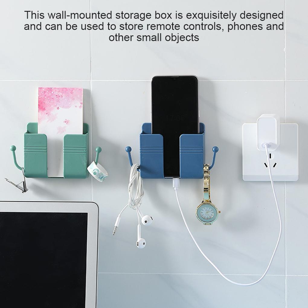 Wall Mounted Mobile Phone Charging Organizer Storage Box Remote Control