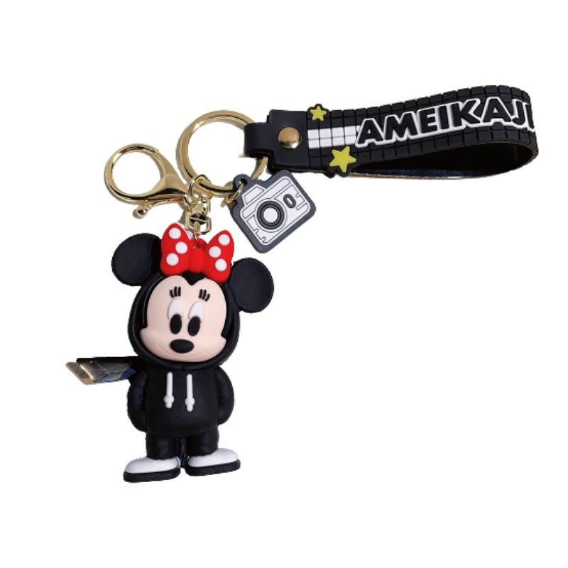 

Cute Cartoon Pvc Keychain With Classic Mickey And Minnie Design Black Minerva
