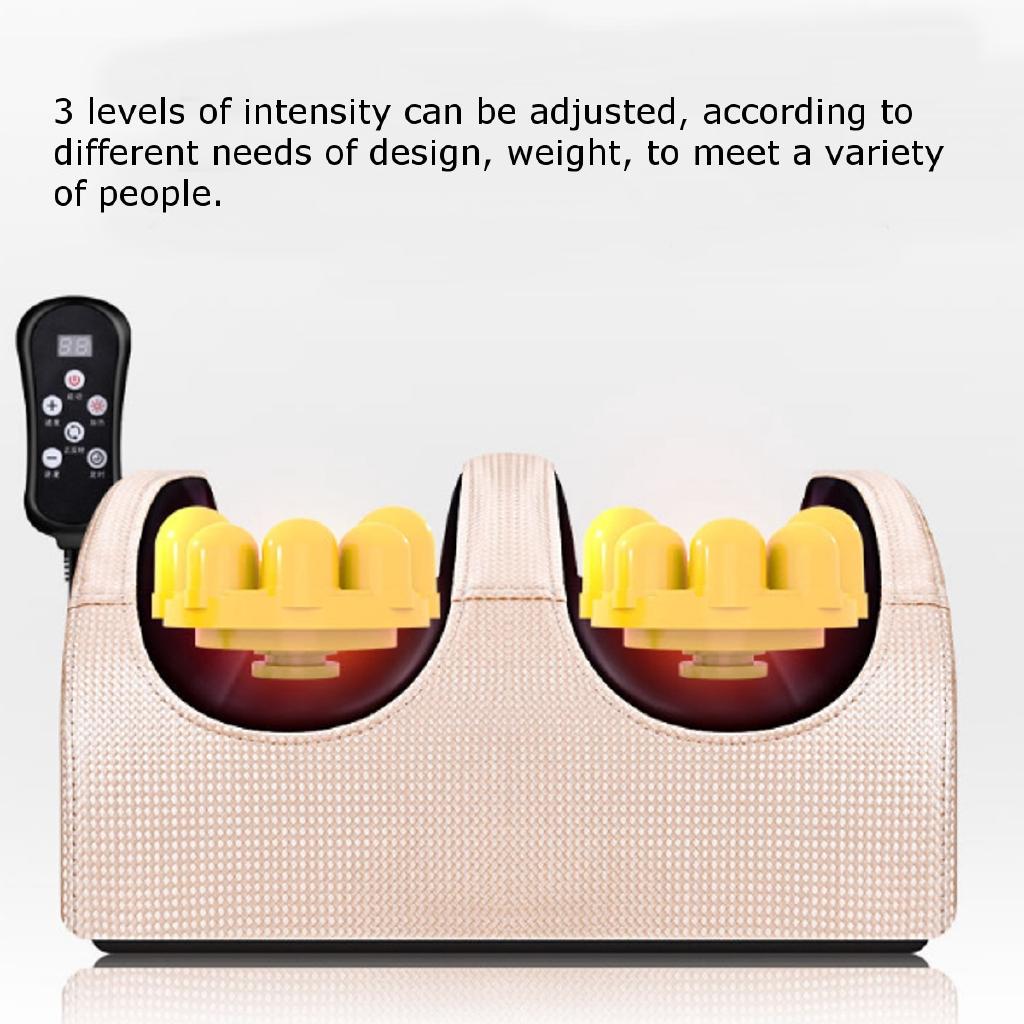 220V Electric Heating Foot Body Massager Relaxation Kneading Roller Vibrator Machine Reflexology Calf Leg Pain Relief Relax