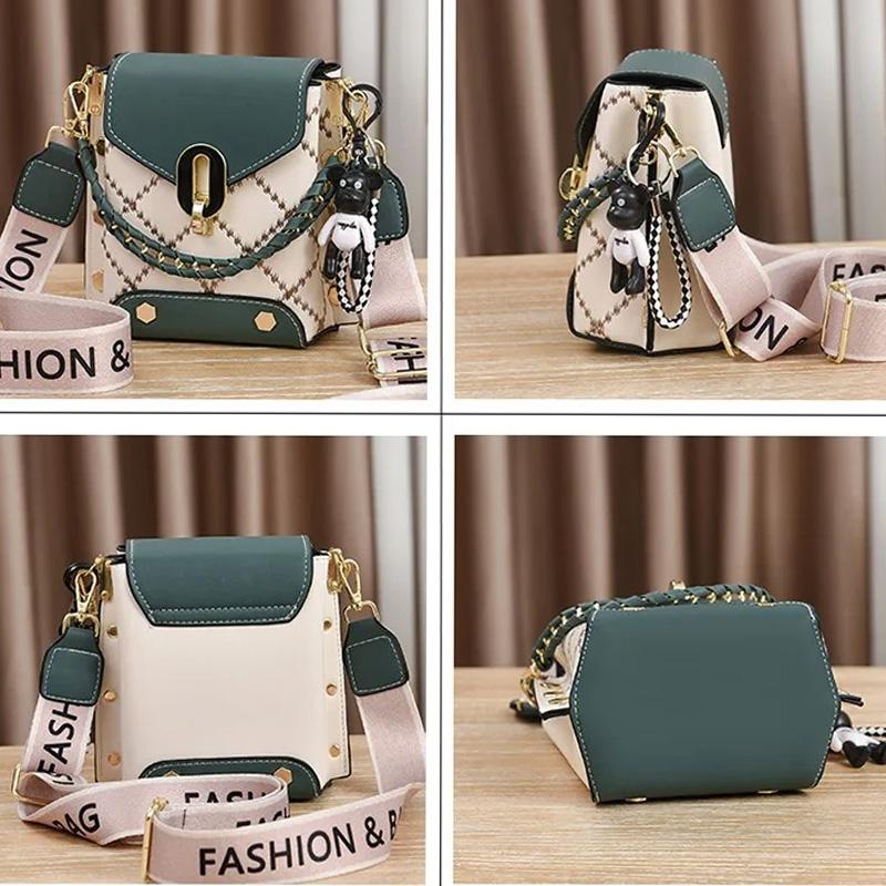 Korean Version of Simple and Fashionable Small Square Bag Fashionable Versatile Shoulder Messenger Bag Trendy Mini Mobile Phone