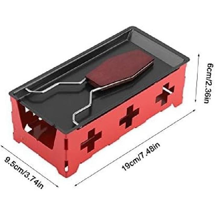 Cheese Raclette Stove Set, Carbon Steel Portable Non-stick Cheese Raclette Rotaster Baking Tray Stove Set Home Kitchen Grilling Tool Mini Raclette