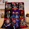 1pz Plaid di Flanella Horror di Halloween di Chucky Regalo, Adatto Sia per Uomini Che per Donne, Morbido Ideale per Letti e Divano, Regalo di Compleanno o Natale