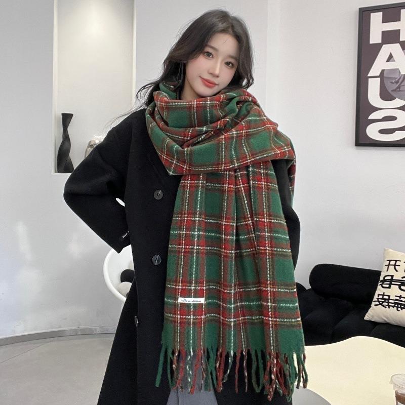 Christmas gift couple scarf women's autumn and winter high-end feeling warm versatile knitted scarf atmosphere cashmere