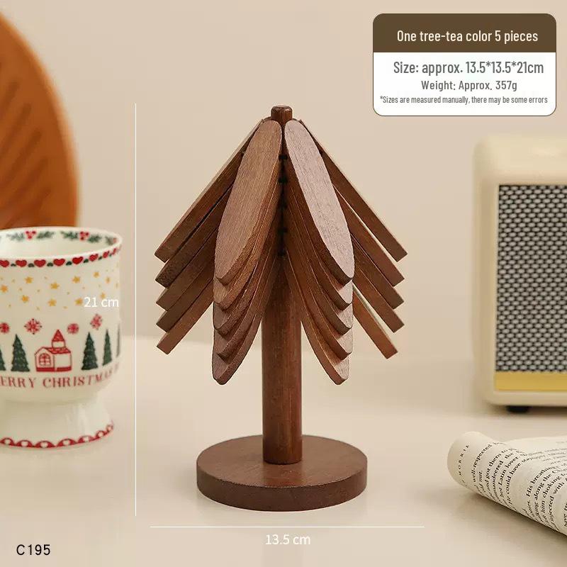 Walnut Color Bamboo Placemat Anti-Scald Insulated Pad for Dining Table - Heat-Resistant Coaster Ornament