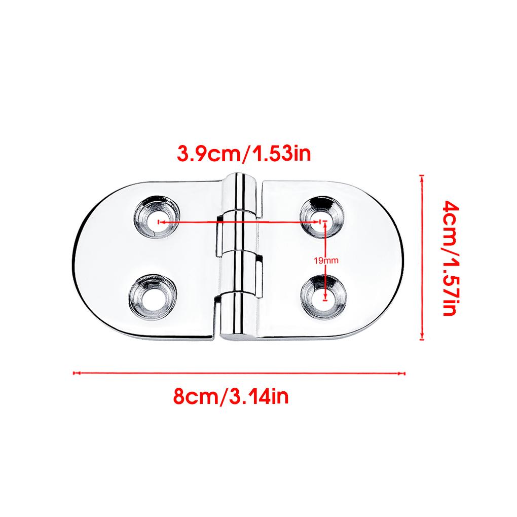 Door Hinge Stainless Steel Mirror Polished Floor Strap Hinges with Screws Decks Cabinet Hardware Parts Cupboard Window