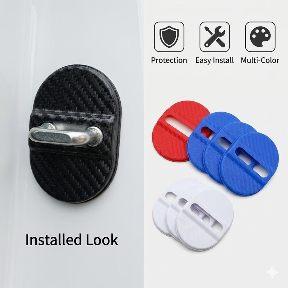 Universal Car Door Lock Protective Cover 4PCS Self-adhesive Car Decorative Accessories Car Door Lock Anti Rust Sleeve