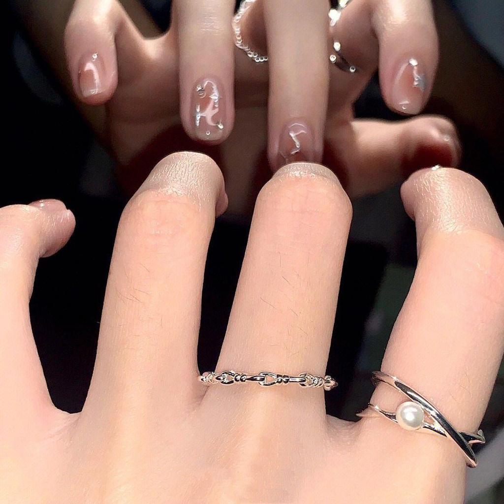 S925 Silver Pearl Ring: Women's Niche Design, Stackable Open Band, High-End Fashion, Index Finger Accessory
