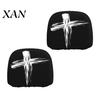 Vehicle Interior Comfort Accessories Halloween Car Headrest Cover, Scary Pattern Print Stretchable Soft Fabric Guard Protector, Breathable Polyester