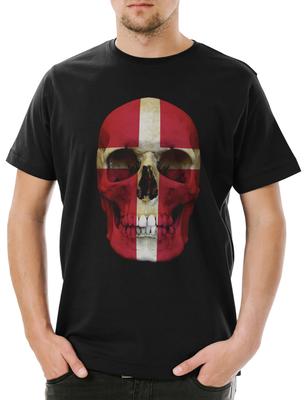 Classic Denmark Skull Flag Men's T-Shirt Skull Skull Banner Flag- Unisex T-Shirt