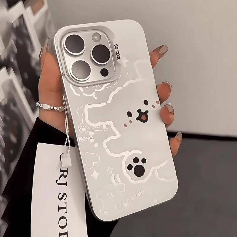 Line Puppy Is Suitable for Apple 16promax Creative iPhone13/12 Mobile Phone Case 15plus Anti-drop 11.