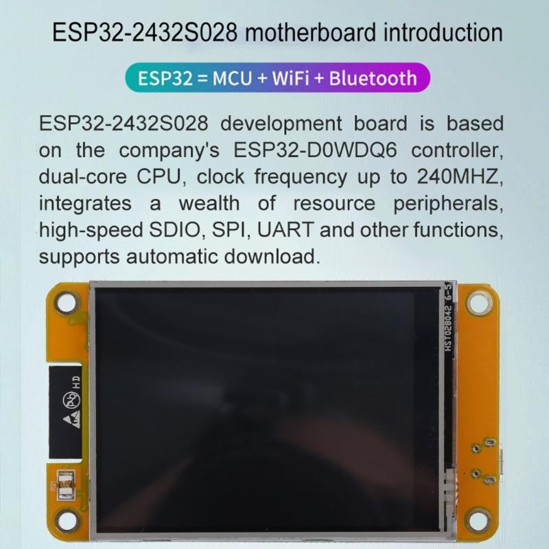 ESP32 Development Board Wifi  2.8 Inch 240x320 Intelligent Display TFT Module n LVGL Automatic Download