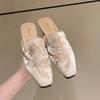 Embroidered Deep Cut Women's Slippers with Oversized Thick Heels Shoes Women Zapatos De Mujer  Sandals