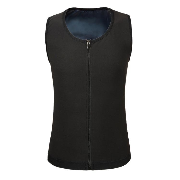 Men's Zipper Corset Sports Belly Sweat Undershirt Running Sweat Fitness Yoga Clothing Burst Sweat Suit