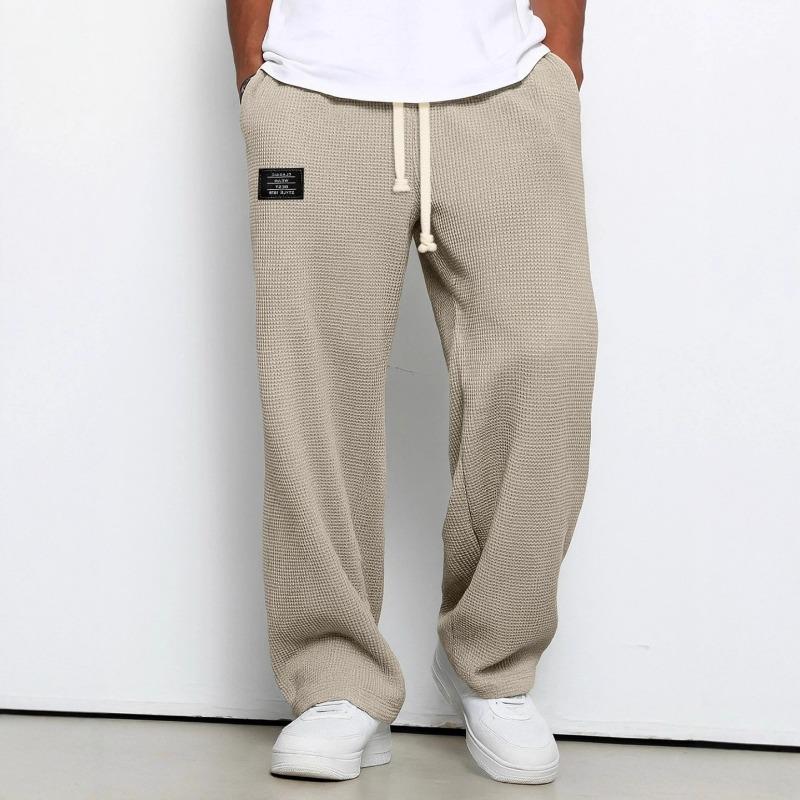 Men Loose Straight Wide Leg Casual Sports Long Sweatpants