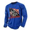 Men's Casual Long Sleeve Shirt Graphic Print Independence Day Style Lettering Design Crew Neck Comfortable Fit