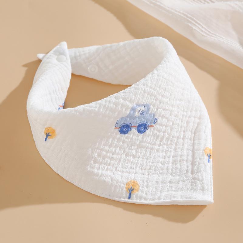 6-Layer Cotton Gauze Petal Baby Bib - 360° Newborn Anti-Spit-Up Towel for Summer