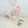 Crying Doll Curly Hair Keychain - Cartoon Charm for Bags & Phones