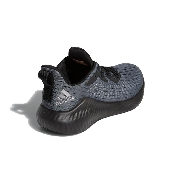 New Adidas AlphaBounce +J Slip Resistant Low Top Running Shoes Gray Black Teenagers EF0944