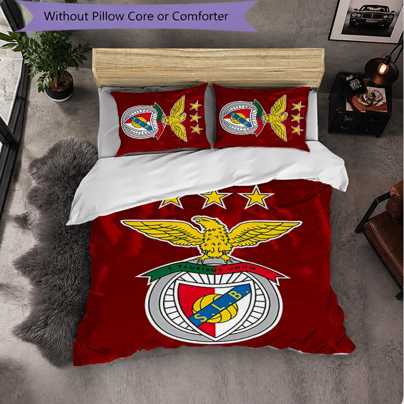 Set Biancheria da Letto Benfica 3 Pezzi Morbido Set Copripiumino con Federe Set Decorazione Camera da Letto per la Casa