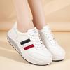 Women's Loafers Sneakers Height Increase White Leather Platform Casual Thick Sole Elevator Shake Shoes