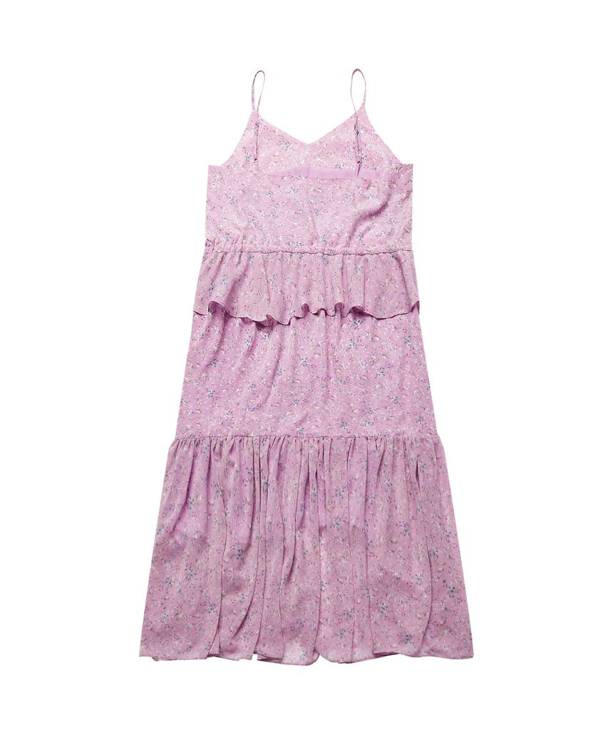 Weibeugeon Jacquard Chiffon Flower Long Dress Purple