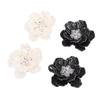 4PCS Clip On Button Covers Camellia Flower Cufflinks for 1.8cm Diameter Cuff Buttons Crafts Sewing Clothing Decoration