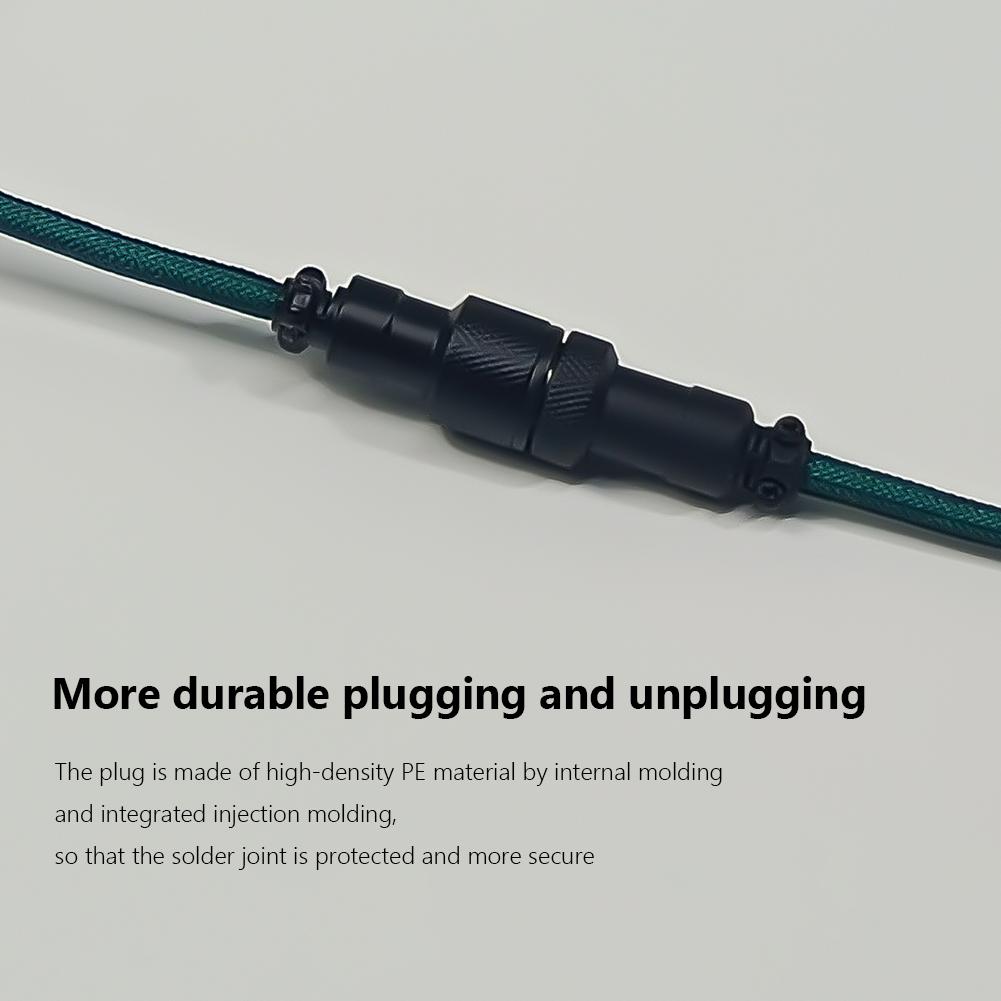 1.8m Aviator Cable 2 In 1 Type-C To USB Coiled Aviator Wire Woven Mesh Coiled Cable Gold Plating Mechanical Keyboard Accessories