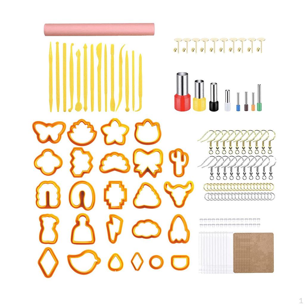 158 Piece Polymer Clay Cutter 25 Shapes Geometric Multiple Earring Making Kit for