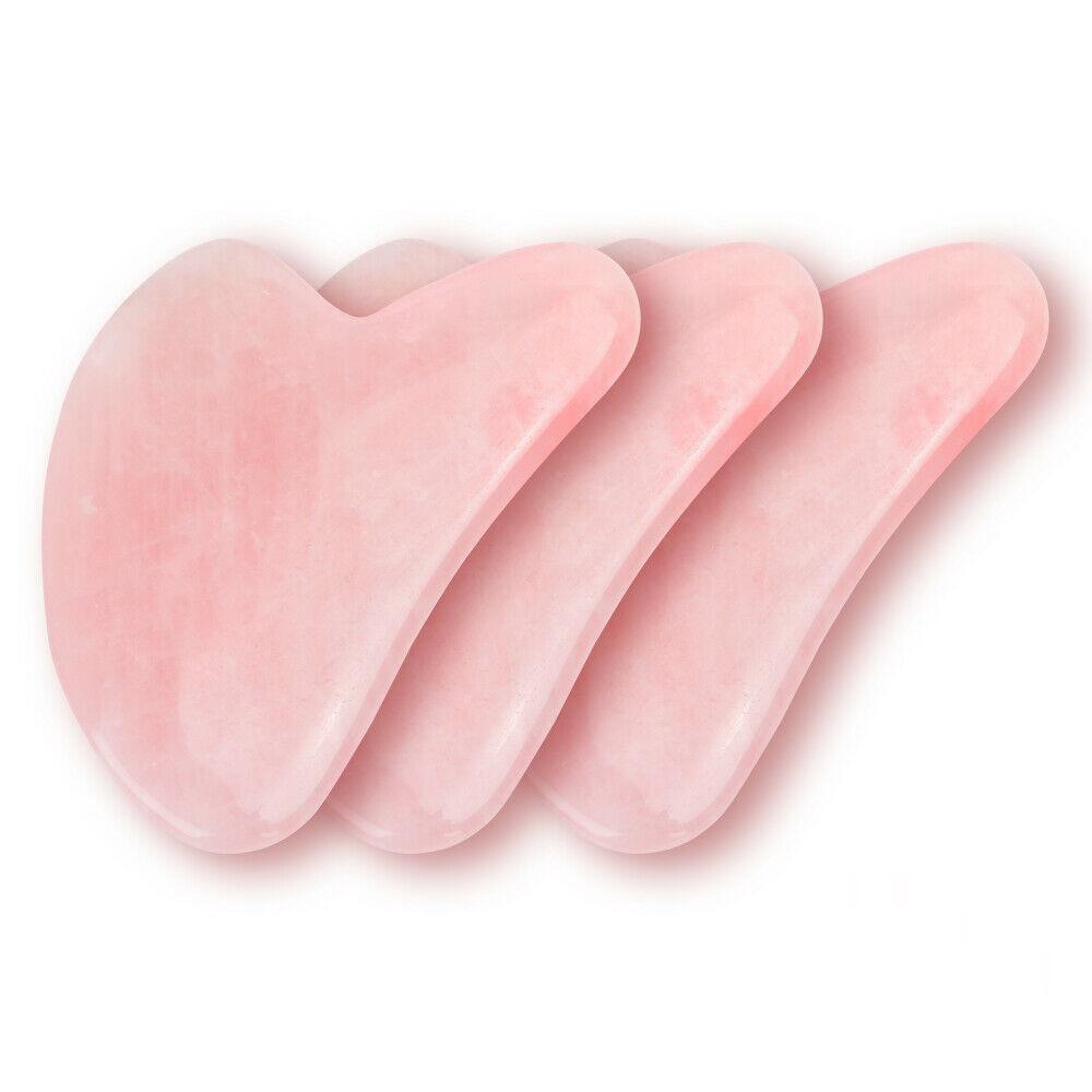 Natural Jade Guasha Stone Board Massage Rose Quartz Guasha Plate Jade Face Massager Scrapers Tools For Face Neck Back Body