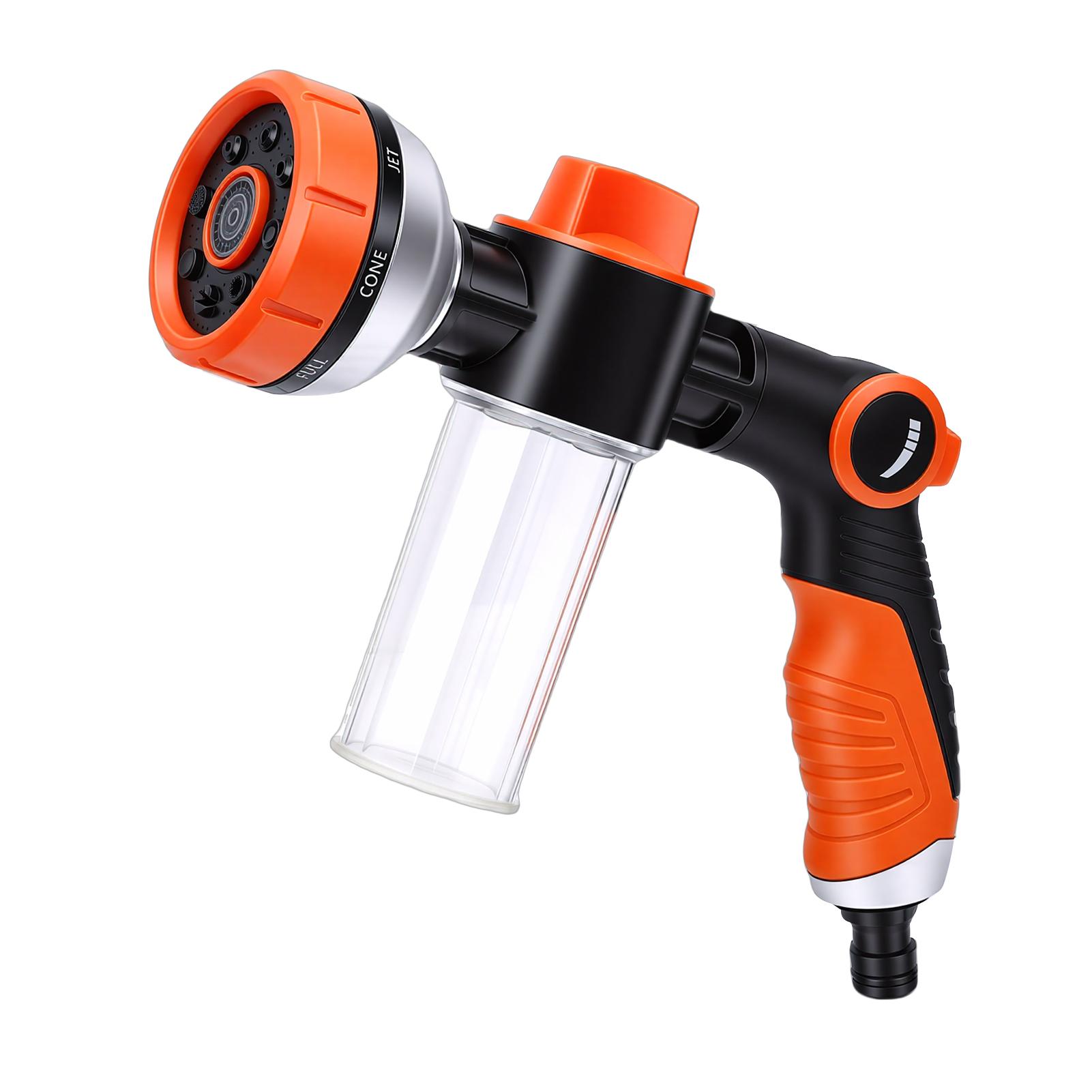 

Dog Washing Hose Attachment with Soap Dispenser Bottle 8 in 1 Garden Hose Nozzle for Washing Cars Cleaning Floors