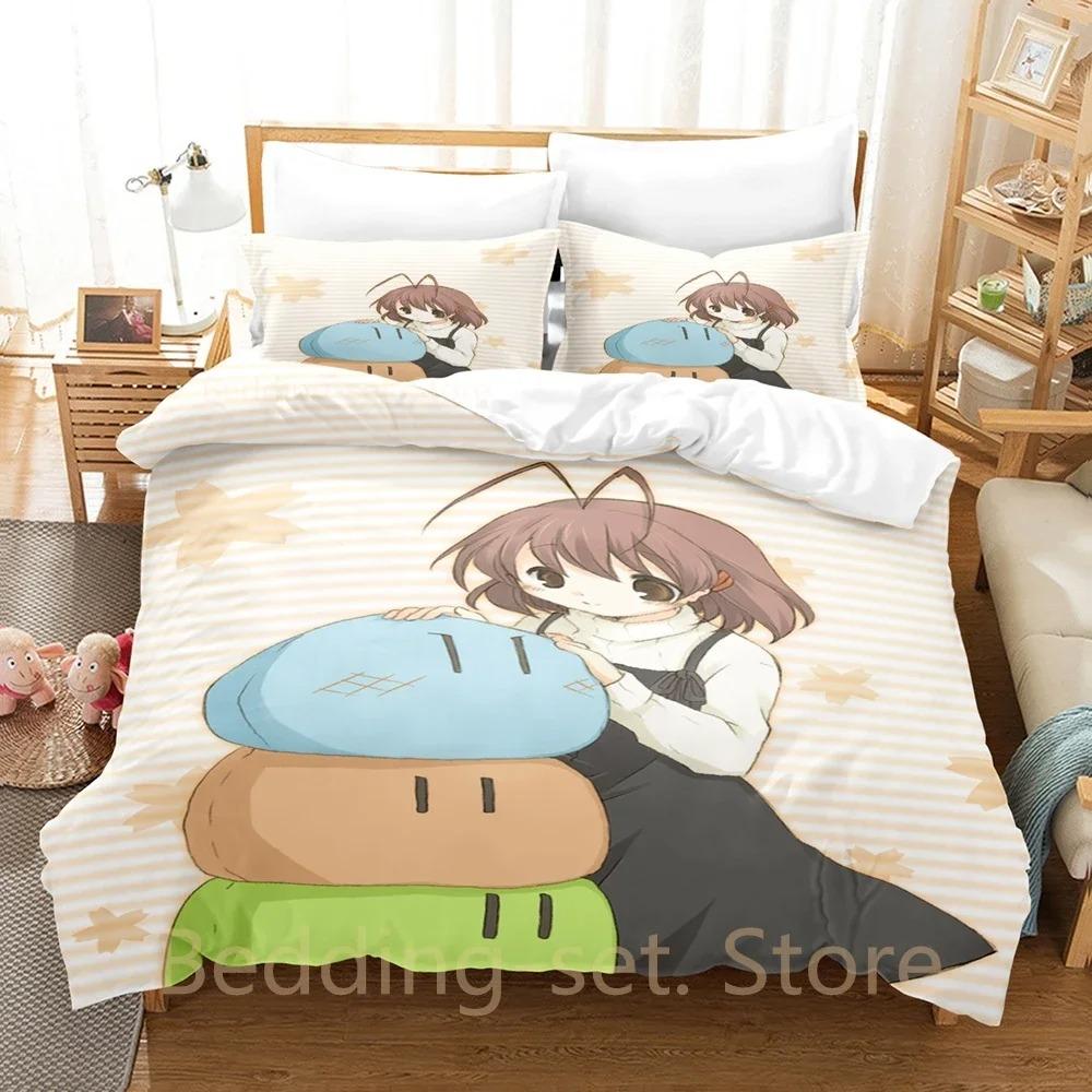 Neues Dango Clannad Bettwäsche-Set Einzelbett Twin Full Queen King Size Bettset Erwachsener Kind Schlafzimmer Bettbezug-Sets Anime Bettlaken-Set