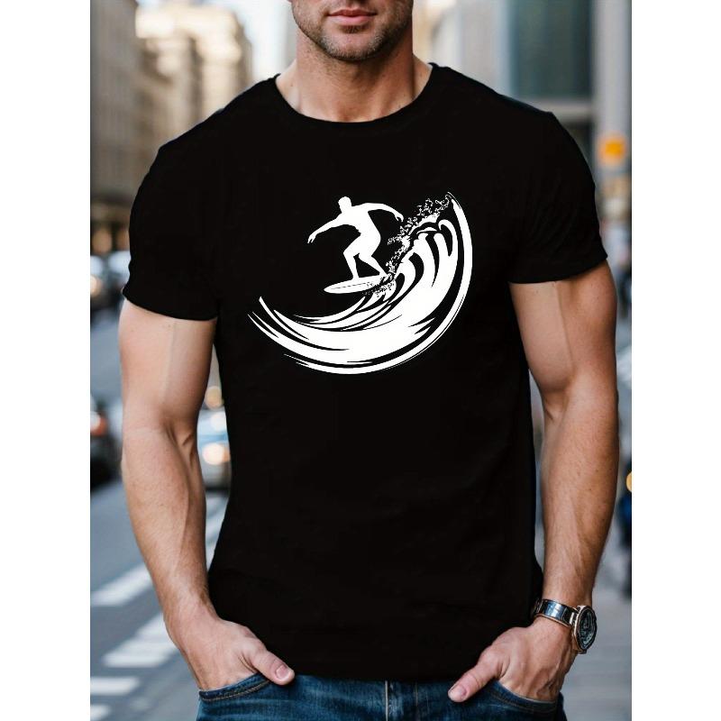 Surf Men's Short Sleeve T-shirt Summer T-shirt Top Cool, Casual, and Fashionable