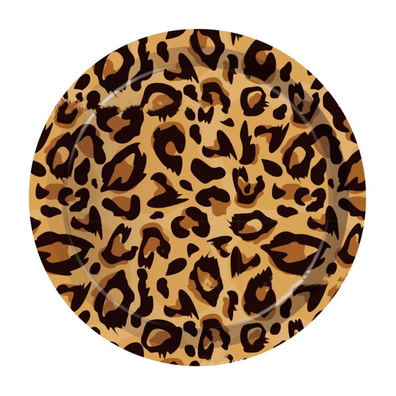 Woodland Animals Disposable Plates Jungle Safari Birthday Animals Giraffe Zebra 1st Birthday Party Decor Leopard Print Plates